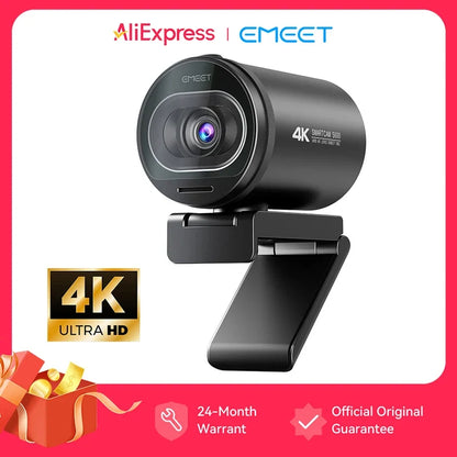 EMEET S600 4K Webcam – 60FPS Streaming Camera with Autofocus & Dual Mics
