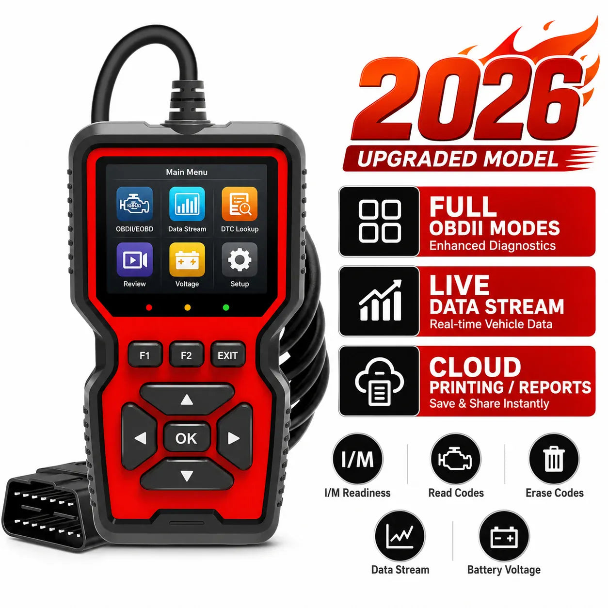 V519 OBD2 Scanner & Universal Car Diagnostic Code Reader