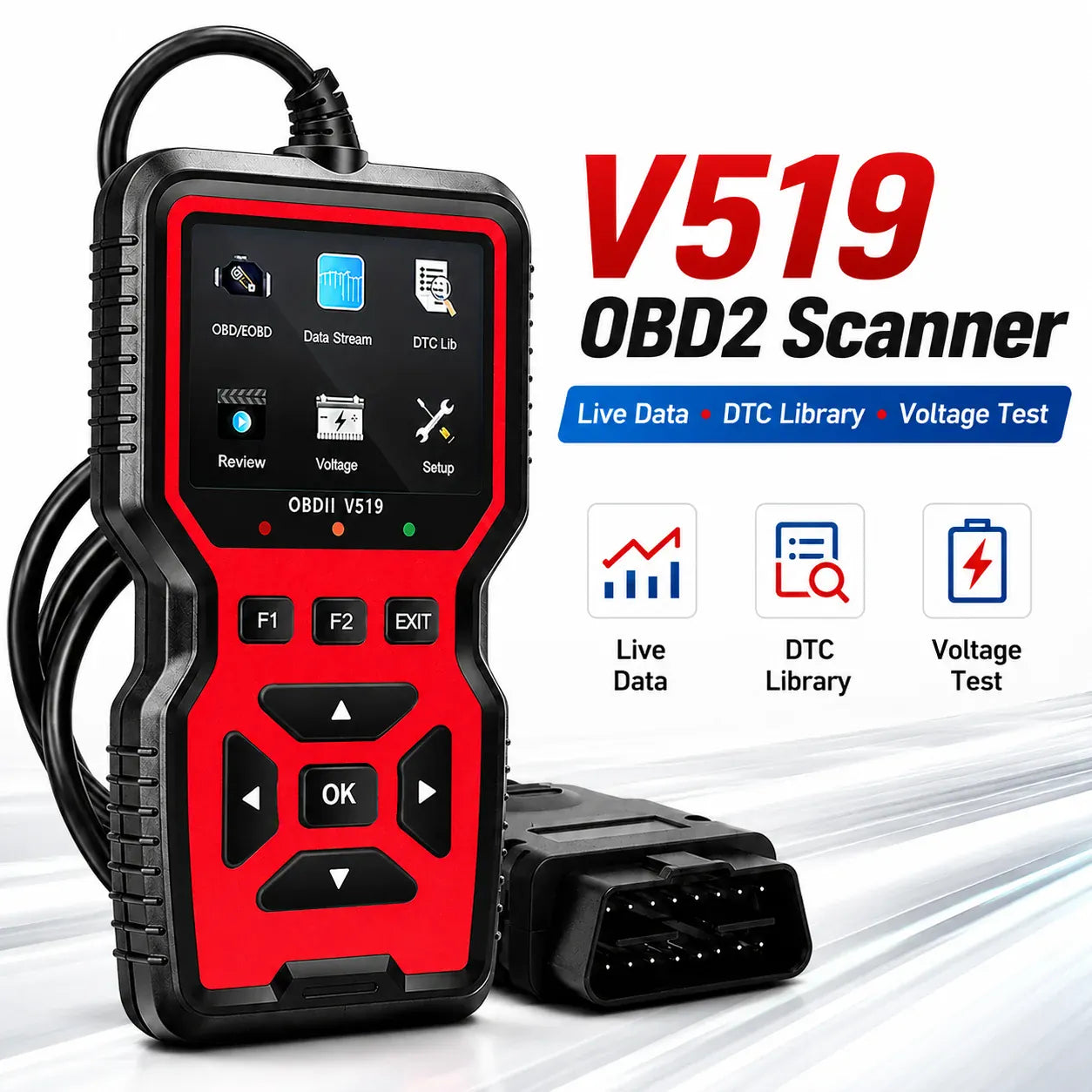 V519 OBD2 Scanner & Universal Car Diagnostic Code Reader
