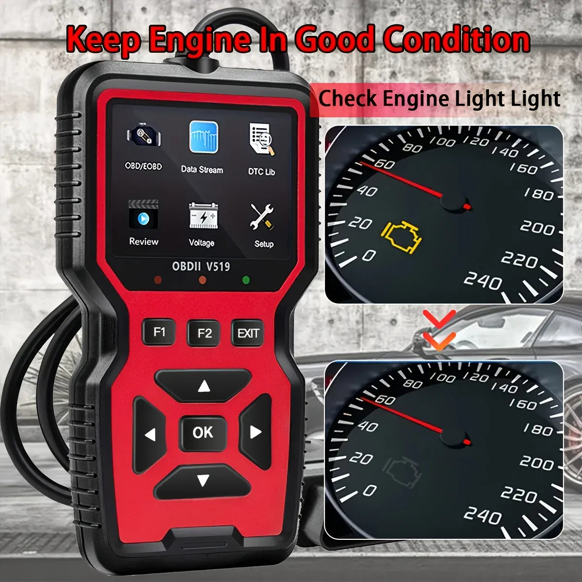 V519 OBD2 Scanner & Universal Car Diagnostic Code Reader